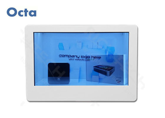 China 65&quot; Transparent LCD Display Video Showcase With SD Card Tempered Glass Panel supplier